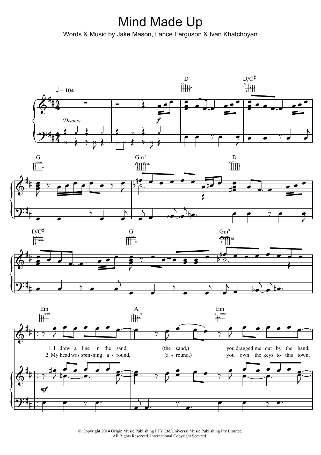 Download Cookin’ on 3 Burners Mind Made Up Sheet Music