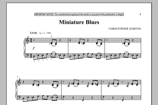 Download Christopher Norton Miniature Blues Sheet Music