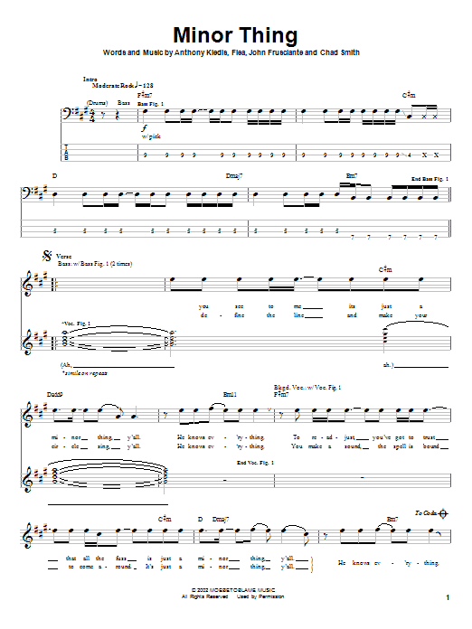 Download Red Hot Chili Peppers Minor Thing Sheet Music
