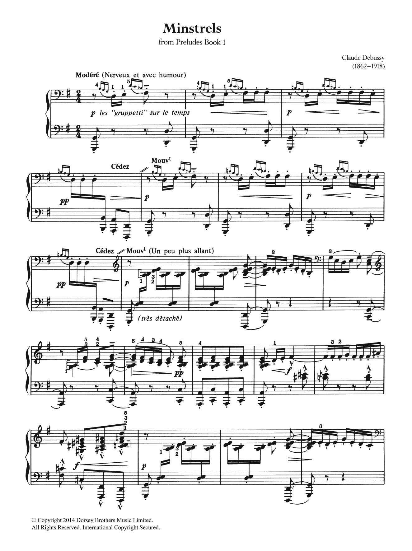 Download Claude Debussy Minstrels Sheet Music