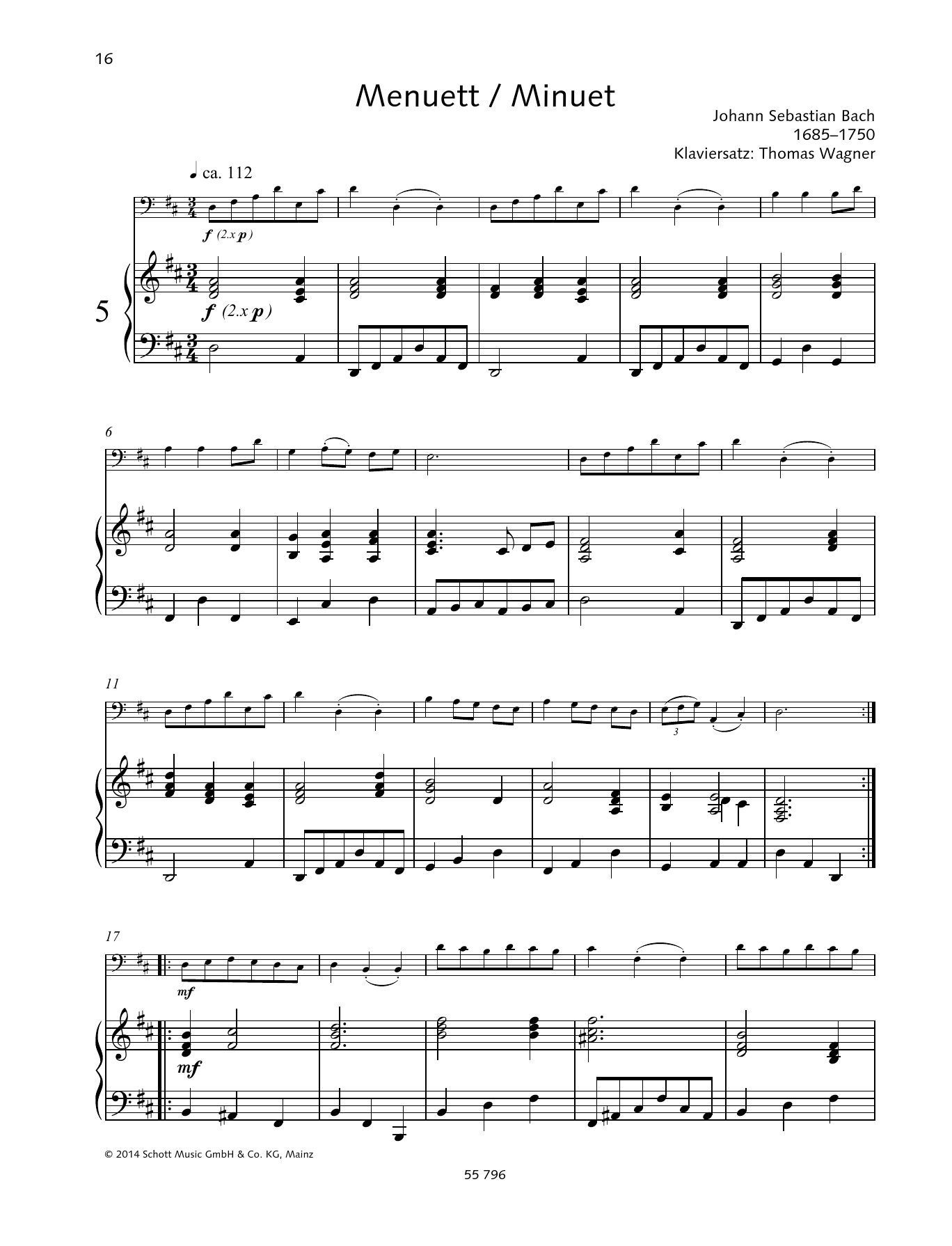 Download Johann Sebastian Bach Minuet Sheet Music