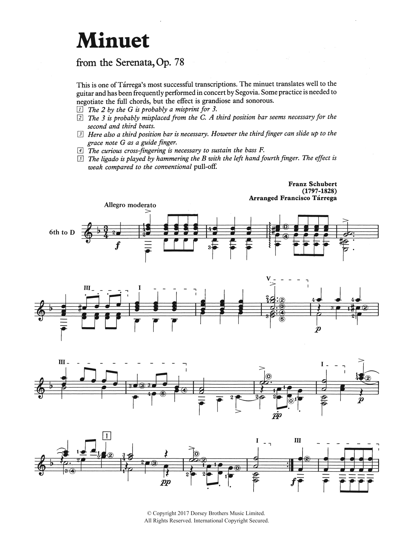 Download Franz Schubert Minuet (from the Serenata, Op. 78) Sheet Music