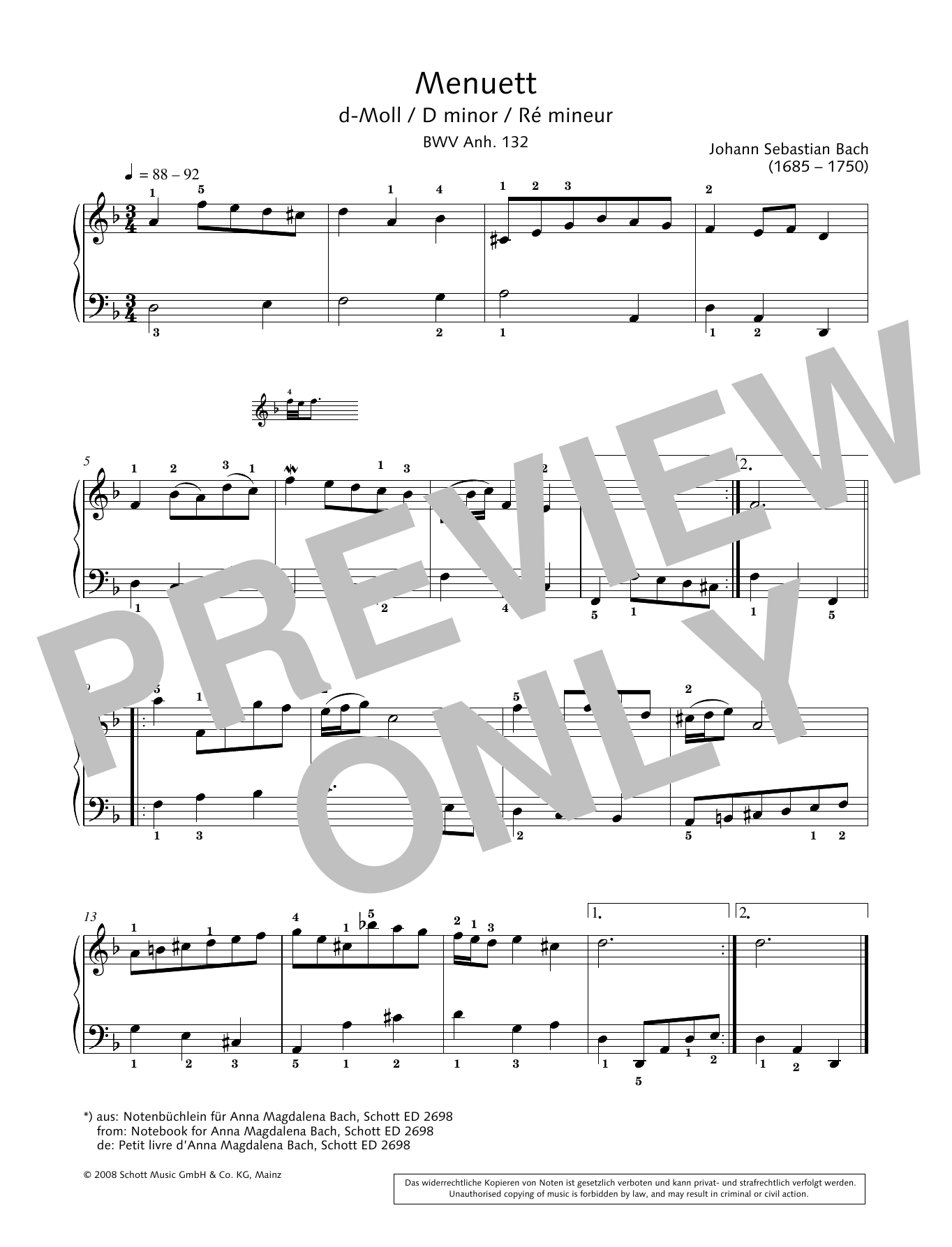 Download Hans-Gunter Heumann Minuet in D minor Sheet Music