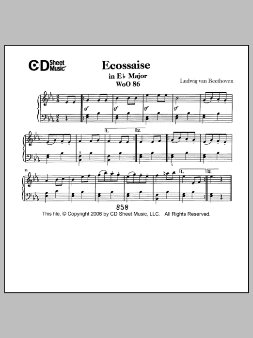 Download Ludwig van Beethoven Minuet In E-flat Major, Woo 82 Sheet Music