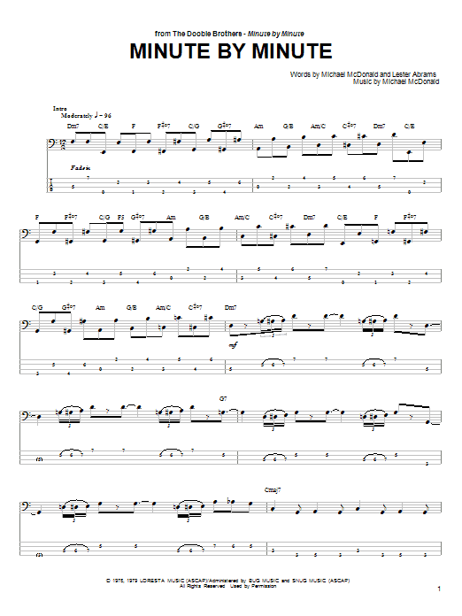 Download The Doobie Brothers Minute By Minute Sheet Music