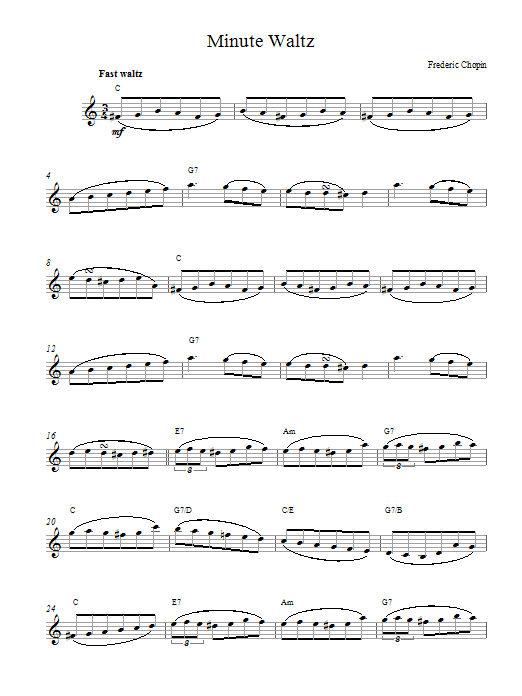 Download Frederic Chopin Minute Waltz in D flat major Op. 64 No. Sheet Music