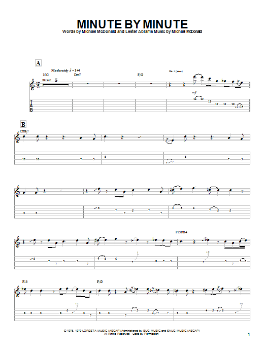Download The Doobie Brothers Minute By Minute Sheet Music