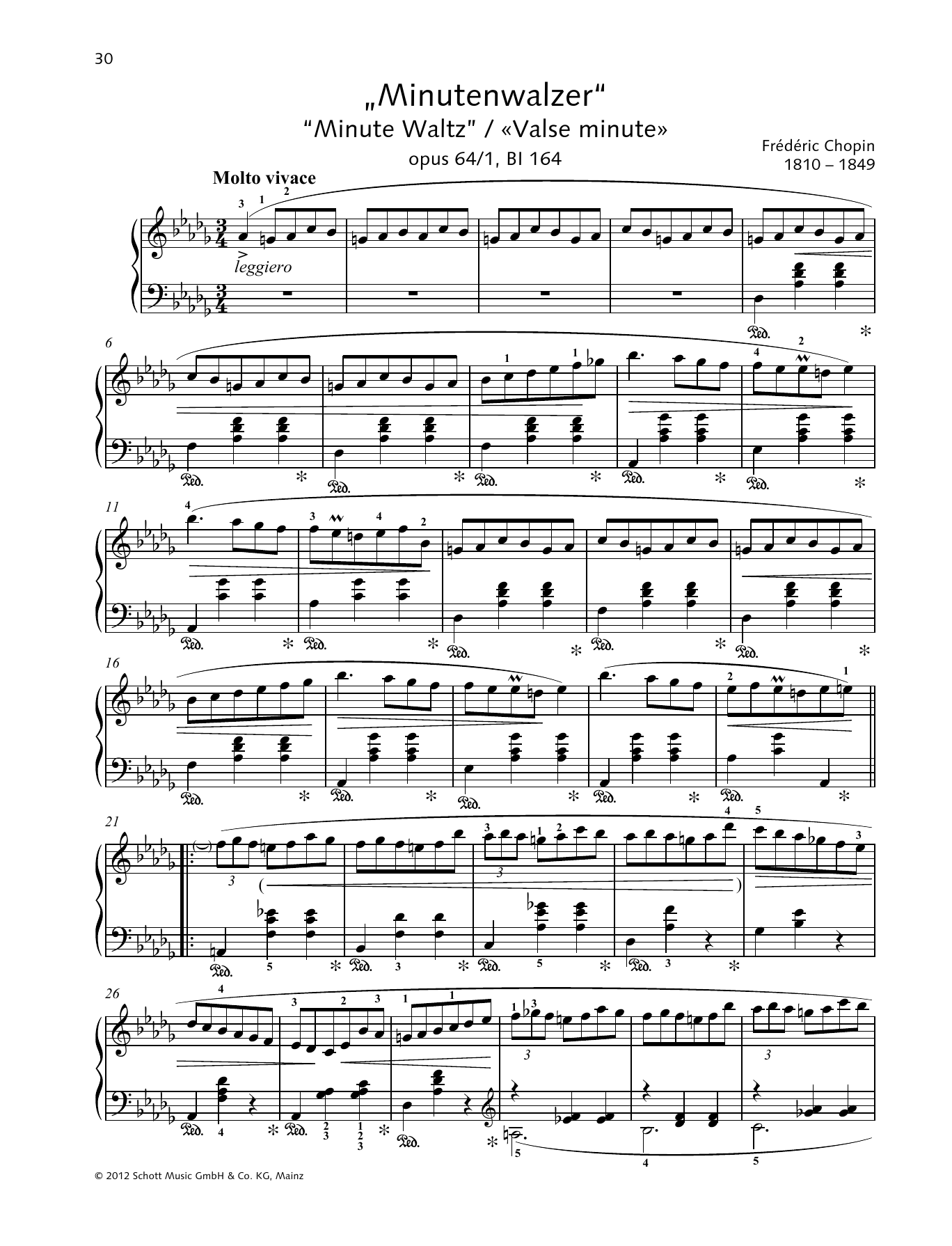 Download Frederic Chopin Minute Waltz Sheet Music