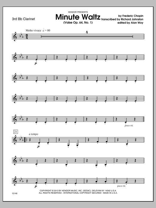 Download Richard Johnston Minute Waltz (Valse Op. 64, No. 1) - 3r Sheet Music