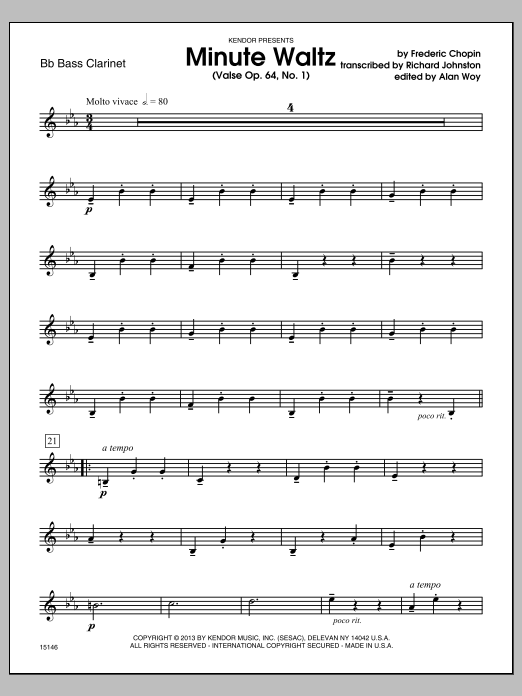 Download Richard Johnston Minute Waltz (Valse Op. 64, No. 1) - Bb Sheet Music