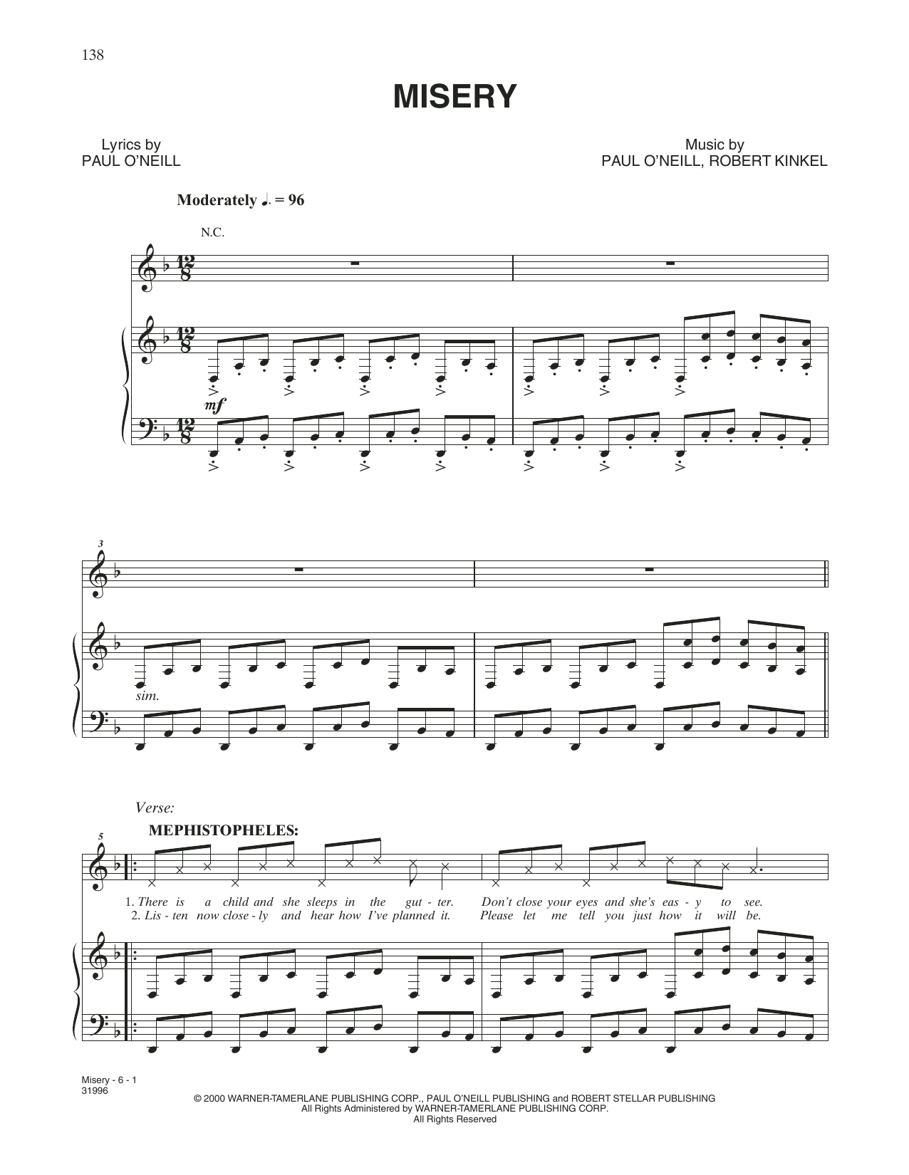 Download Trans-Siberian Orchestra Misery Sheet Music