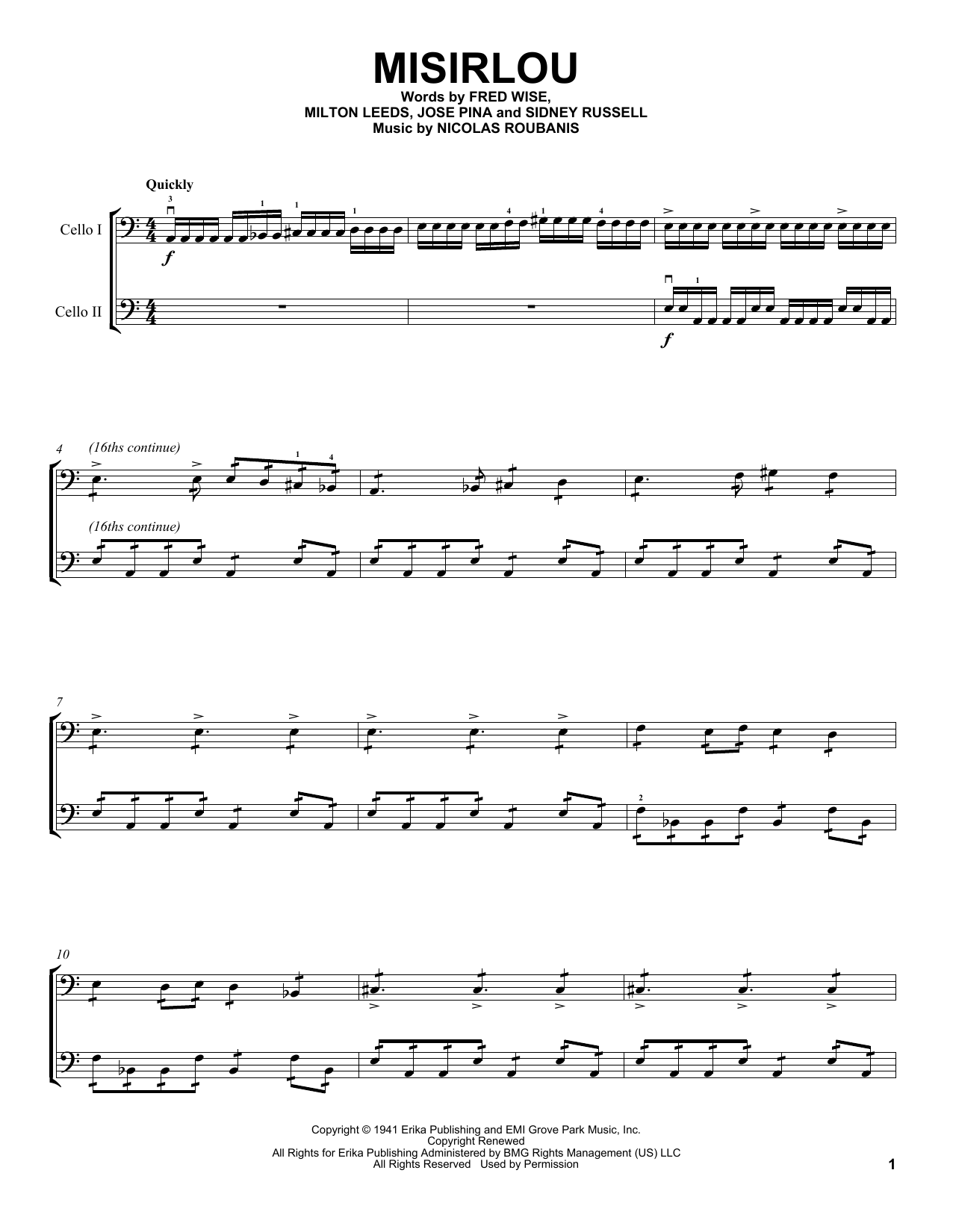 Download 2Cellos Misirlou Sheet Music