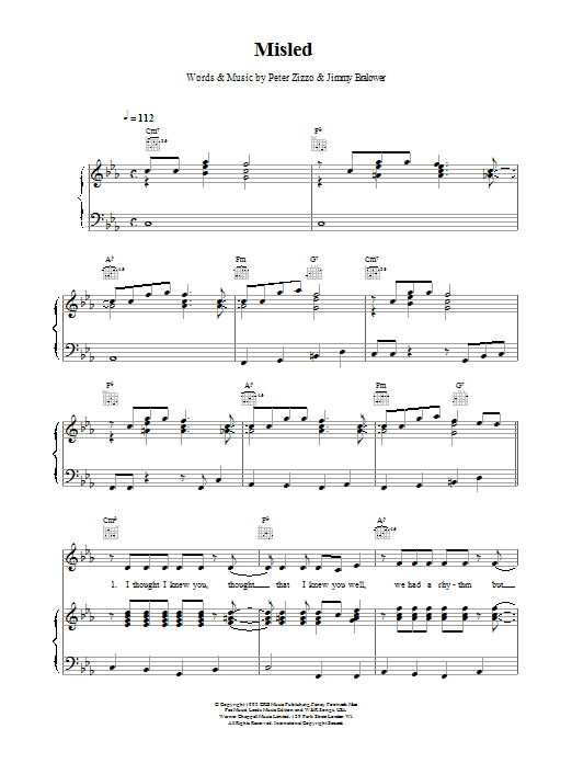 Celine Dion Misled sheet music notes printable PDF score