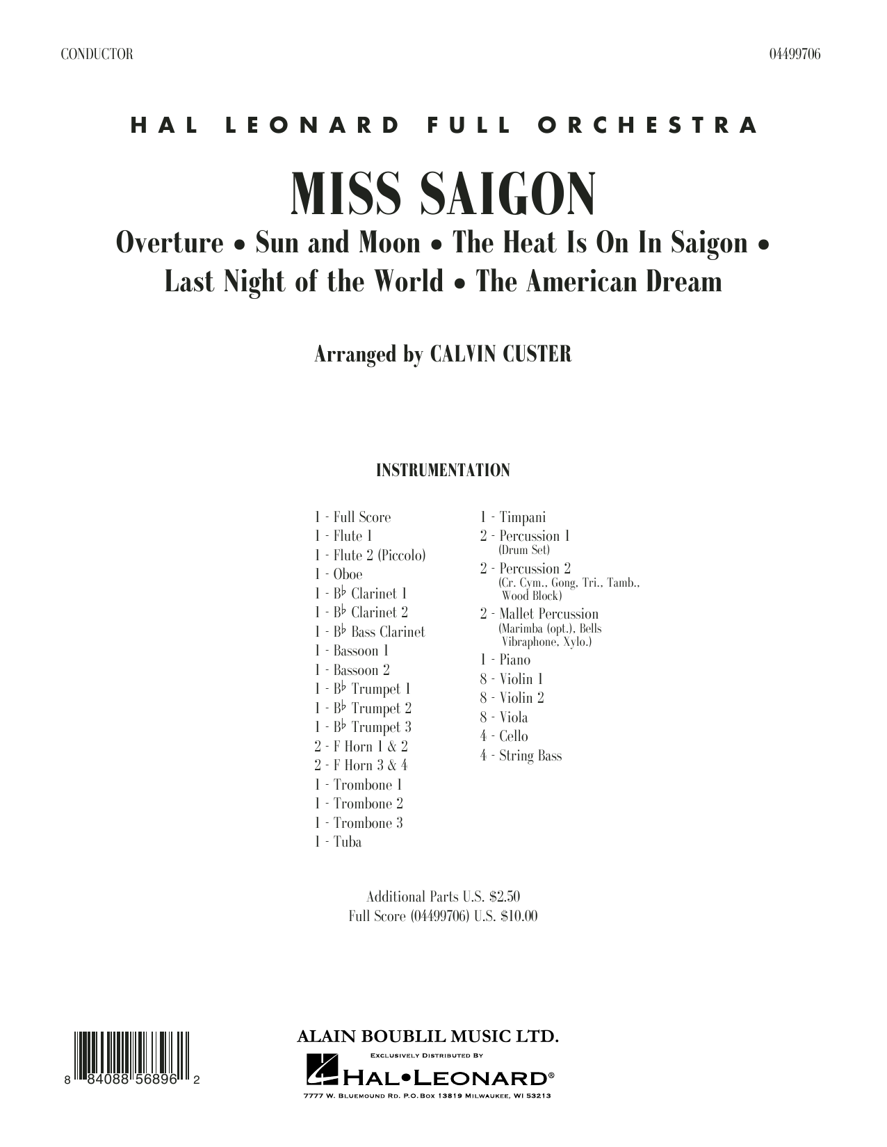 Download Boublil and Schonberg Miss Saigon (arr. Calvin Custer) - Full Sheet Music