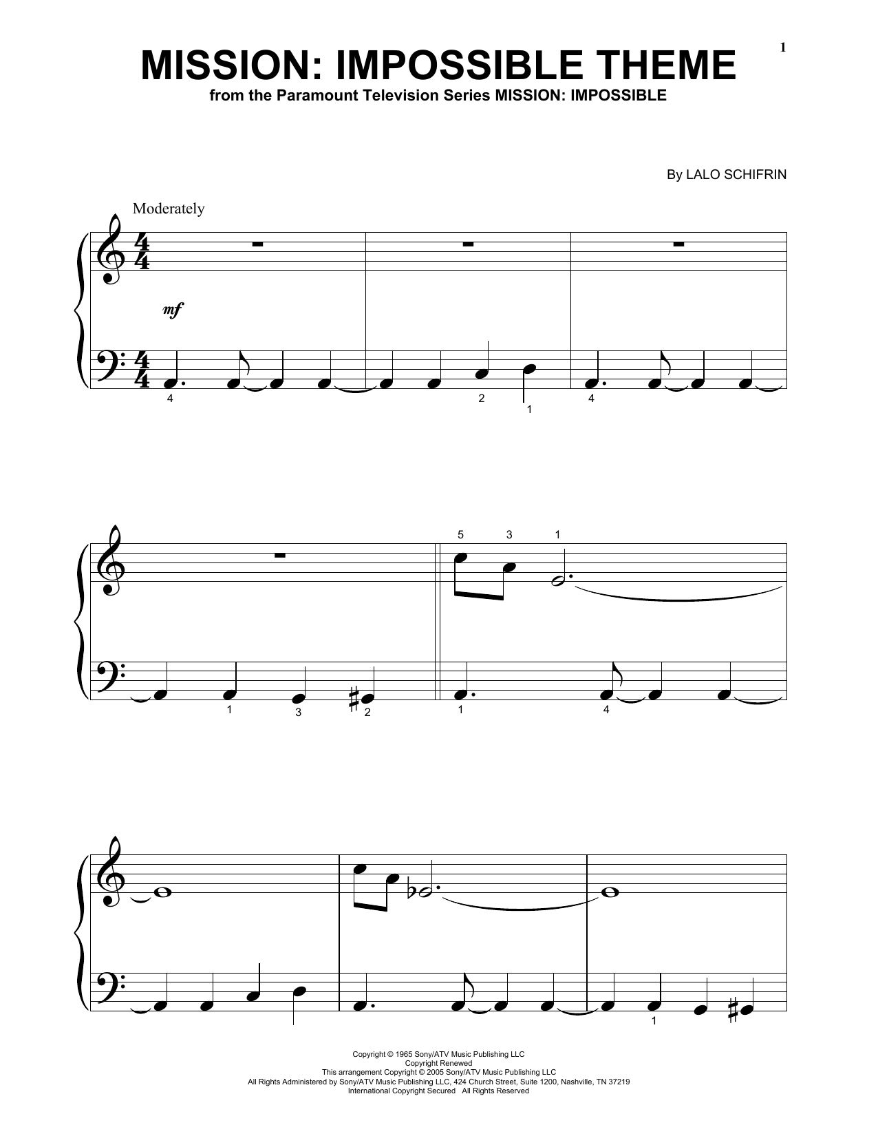 Download Lalo Schifrin Mission: Impossible Theme Sheet Music