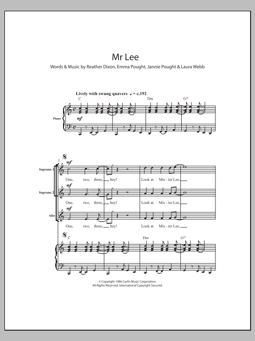 Download The Bobbettes Mister Lee Sheet Music
