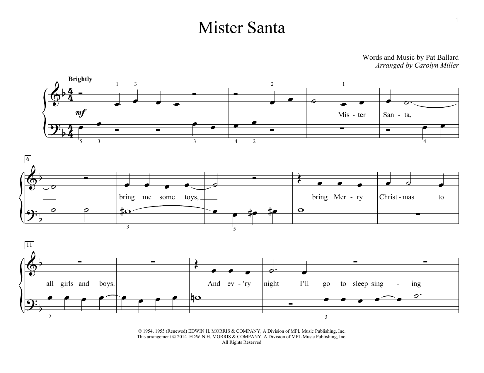 Download Carolyn Miller Mister Santa Sheet Music