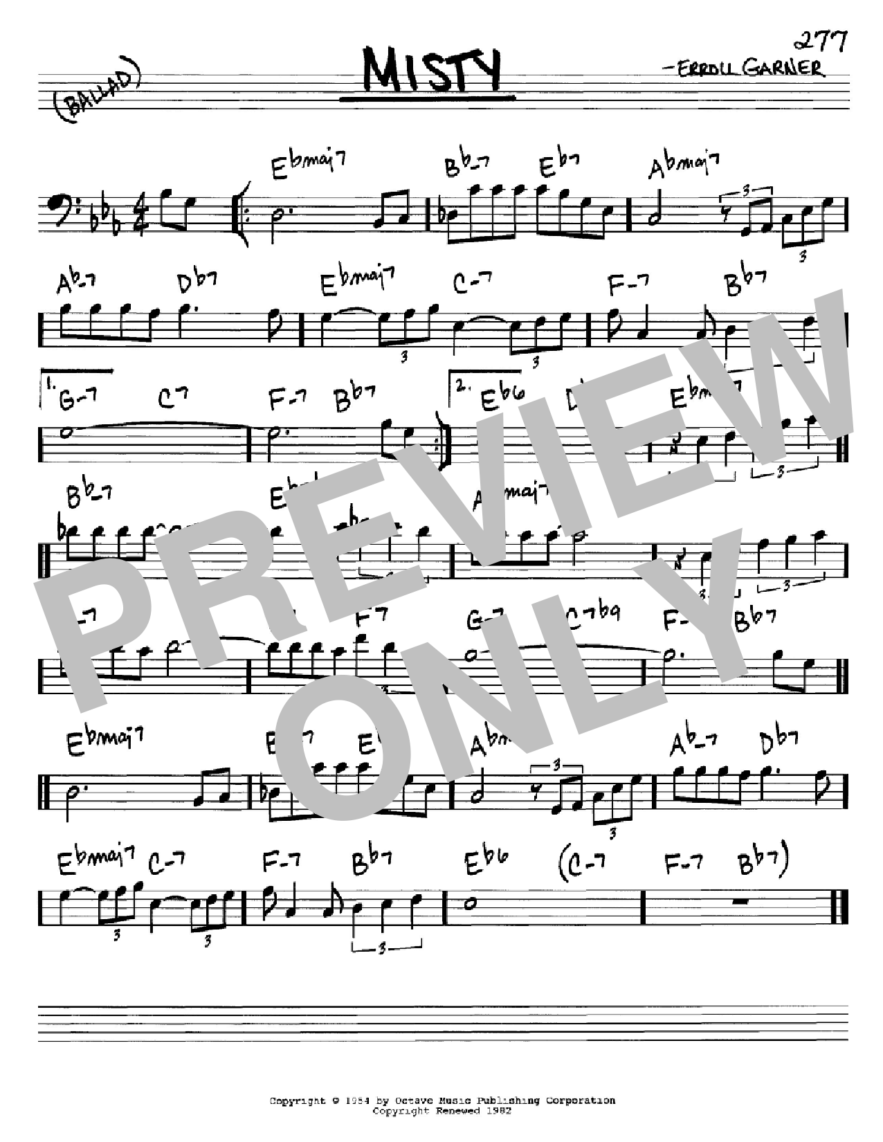 Download Johnny Mathis Misty Sheet Music