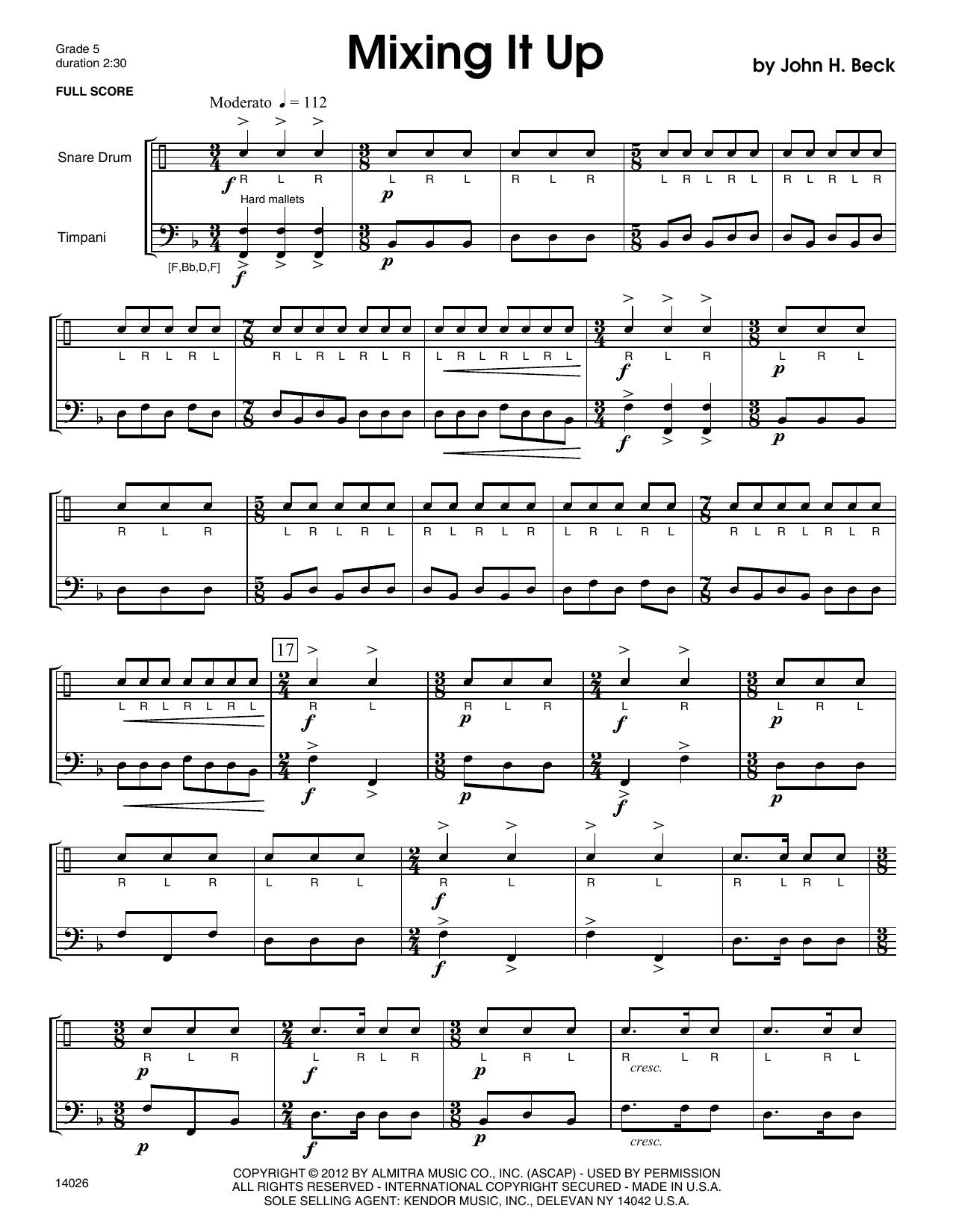 Download John H. Beck Mixing It Up - Full Score Sheet Music