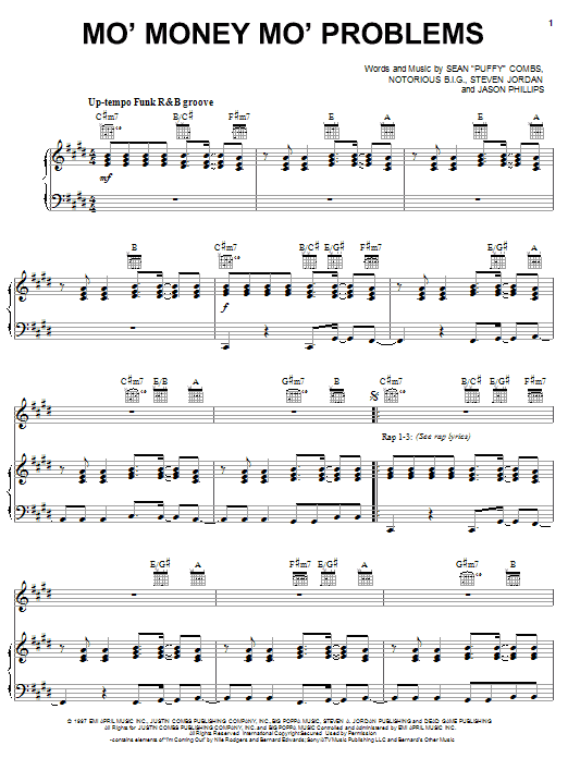 Download The Notorious B.I.G. Mo' Money Mo' Problems Sheet Music