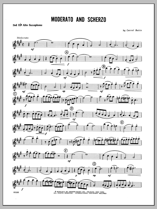 Download Butts Moderato And Scherzo - Alto Sax 2 Sheet Music