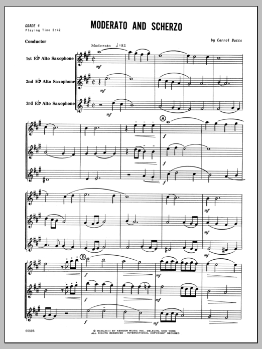 Download Butts Moderato And Scherzo - Full Score Sheet Music