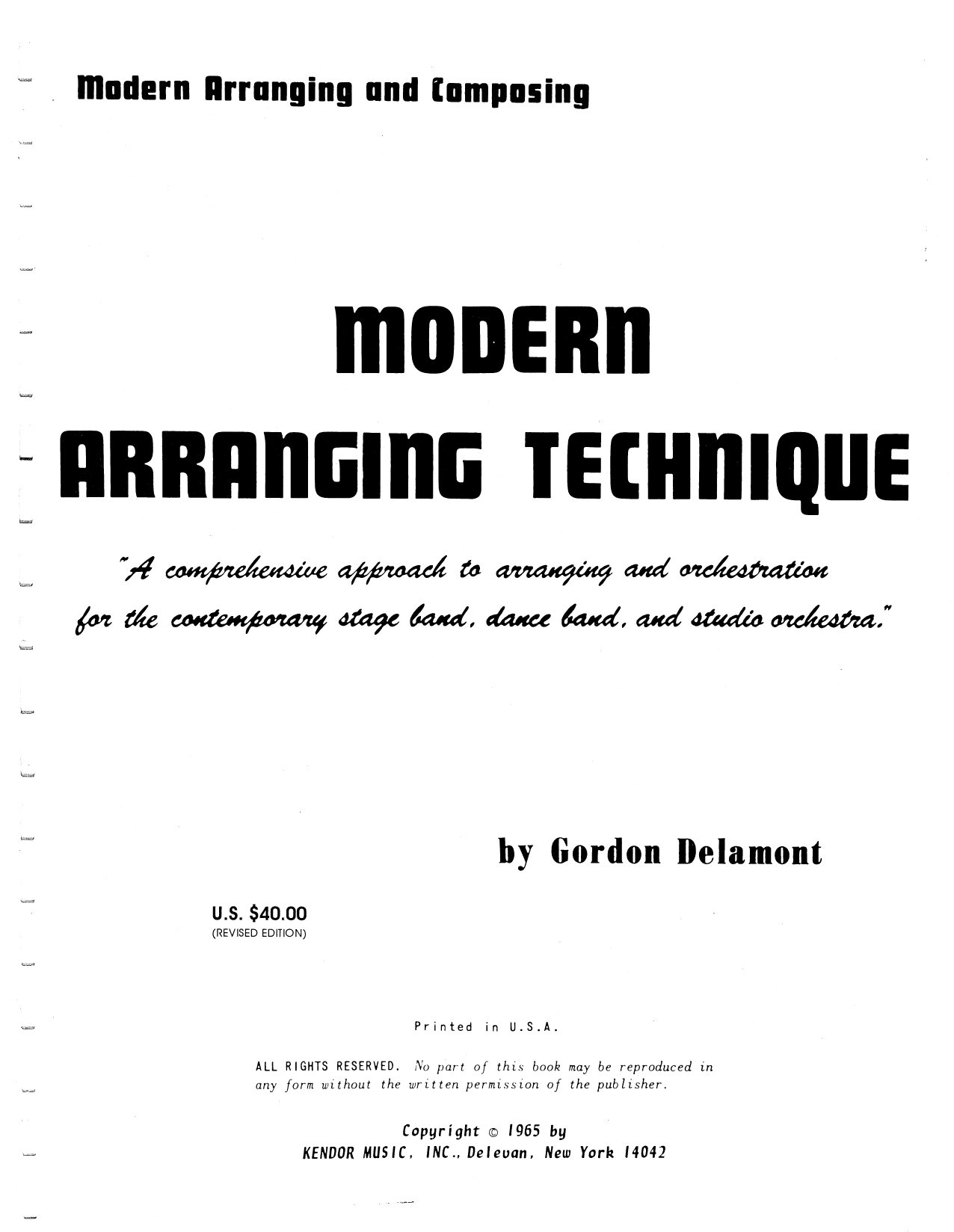 Download Gordon Delamont Modern Arranging Technique Sheet Music