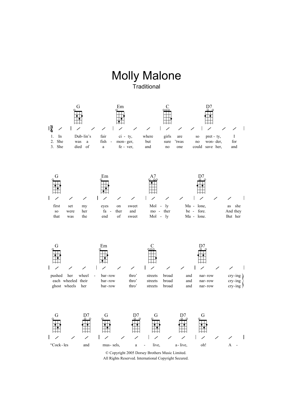 Download Traditional Molly Malone Sheet Music