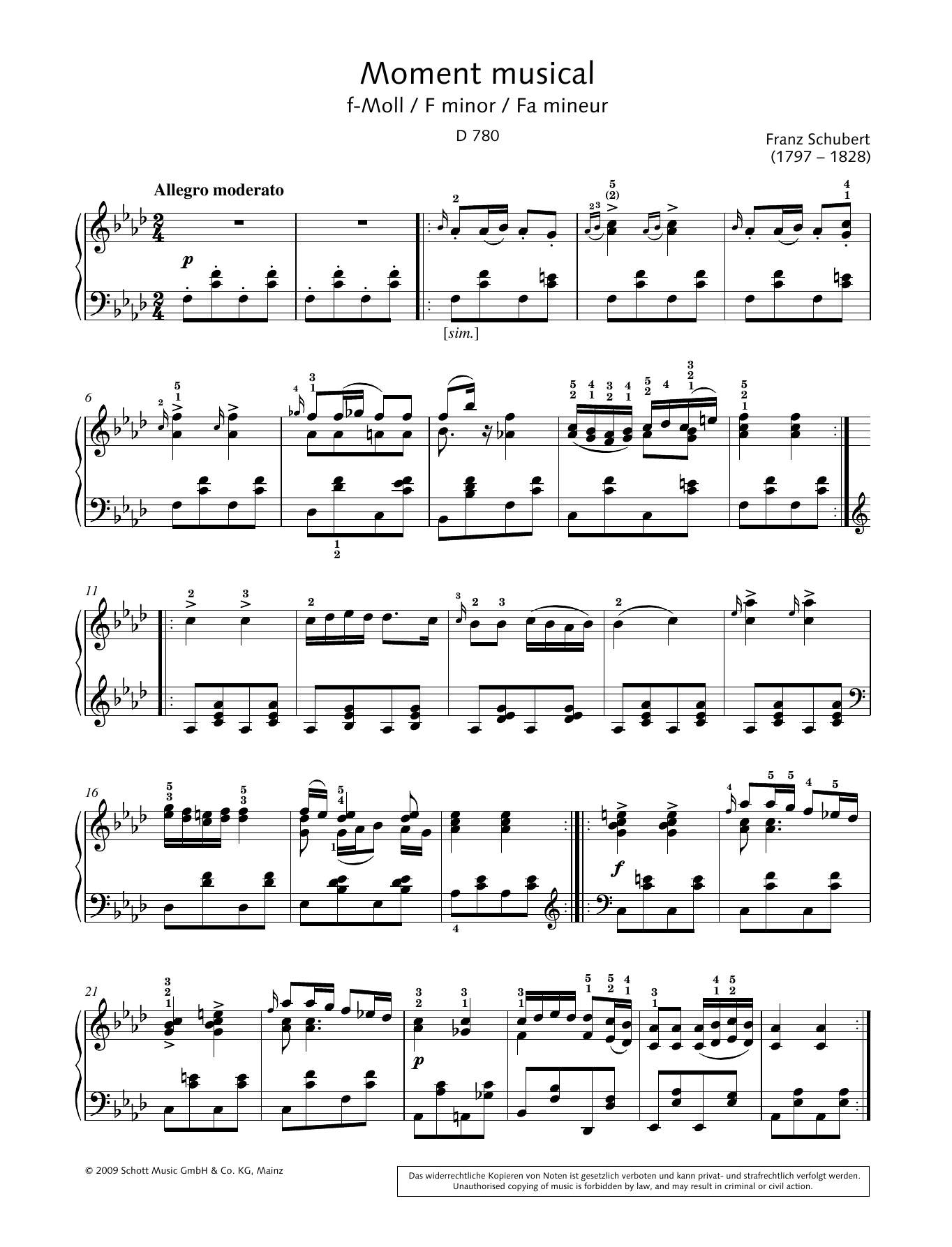 Download Hans-Gunter Heumann Moment musical in F minor Sheet Music