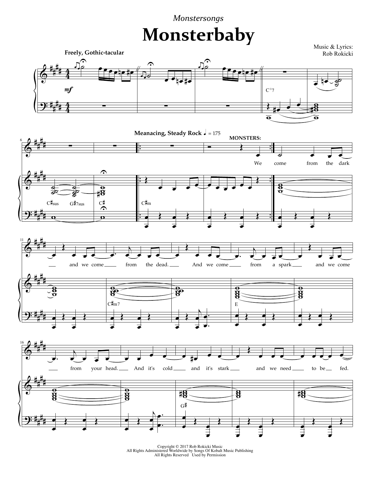 Download Rob Rokicki Monsterbaby (from Monstersongs) Sheet Music