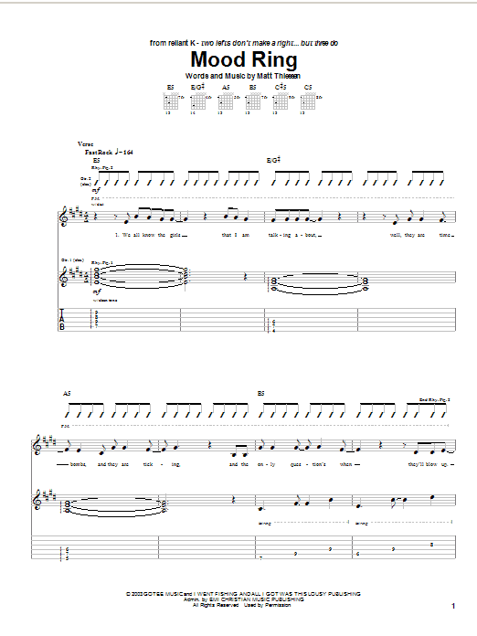 Download Relient K Mood Ring Sheet Music
