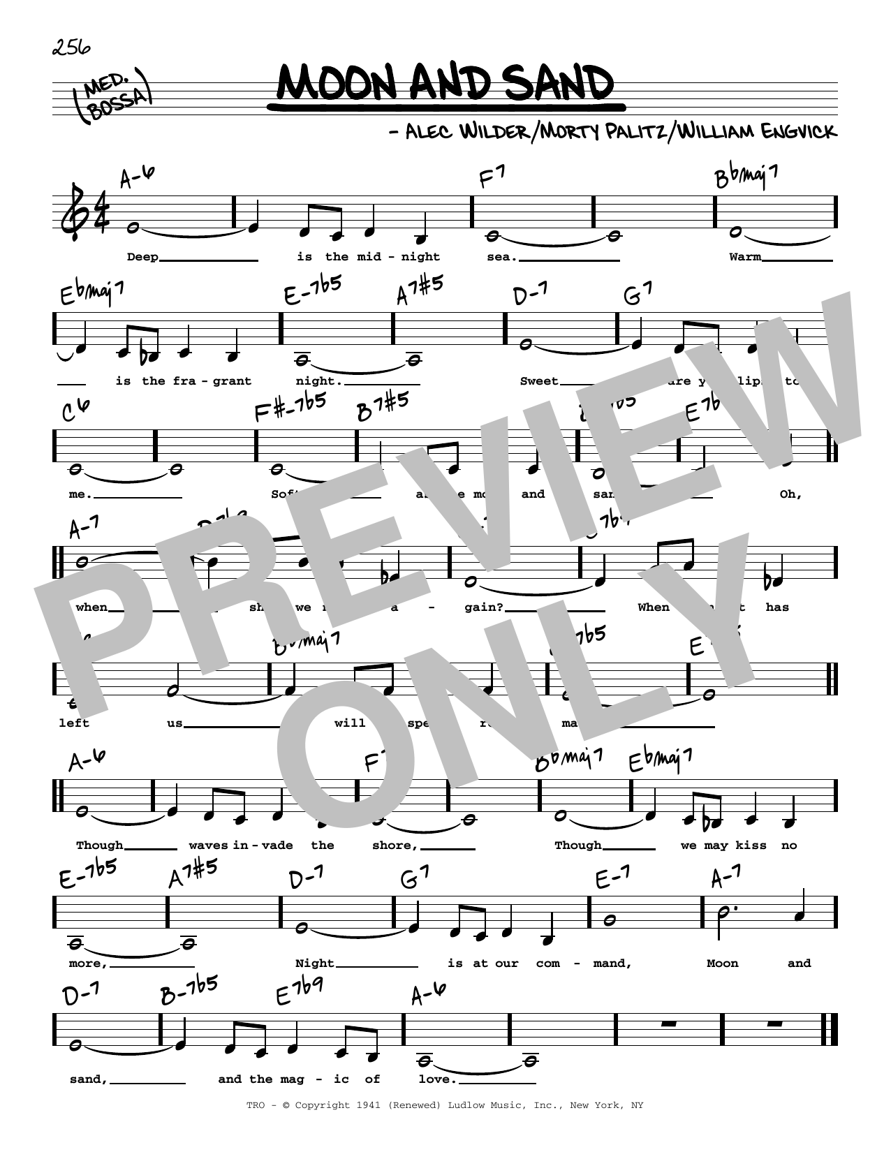 Download Alec Wilder Moon And Sand (Low Voice) Sheet Music