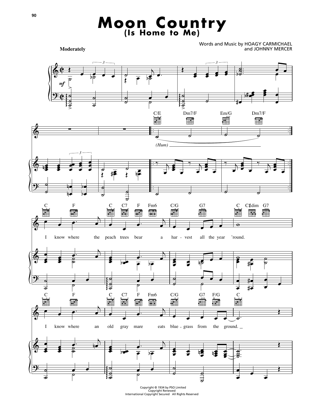 Download Hoagy Carmichael Moon Country (Is Home To Me) Sheet Music