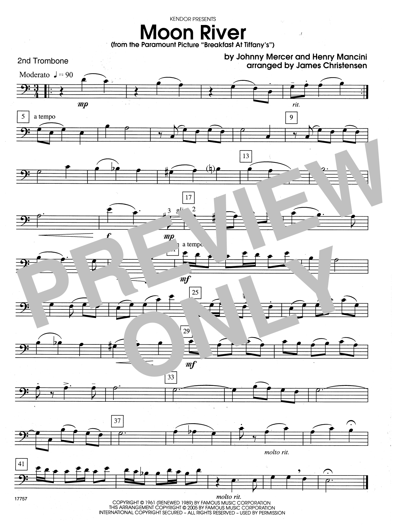 Download James Christensen Moon River (From The Paramount Picture Sheet Music