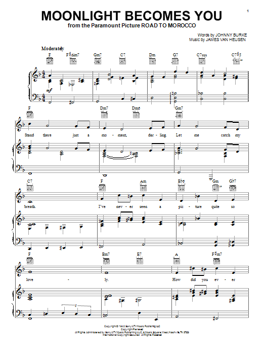 Download Bing Crosby Moonlight Becomes You Sheet Music