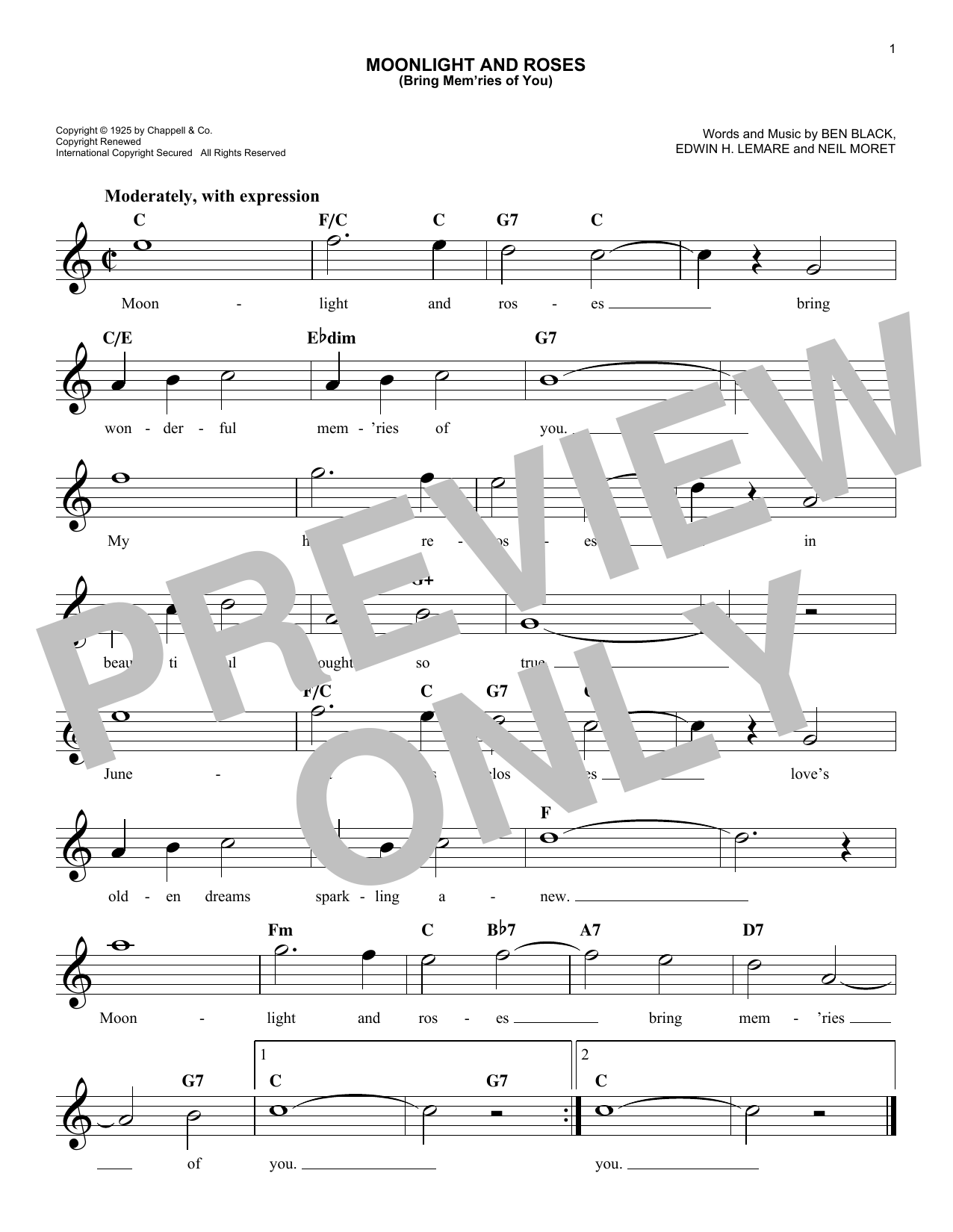 Download Edwin Lemare Moonlight And Roses (Bring Mem'ries Of Sheet Music