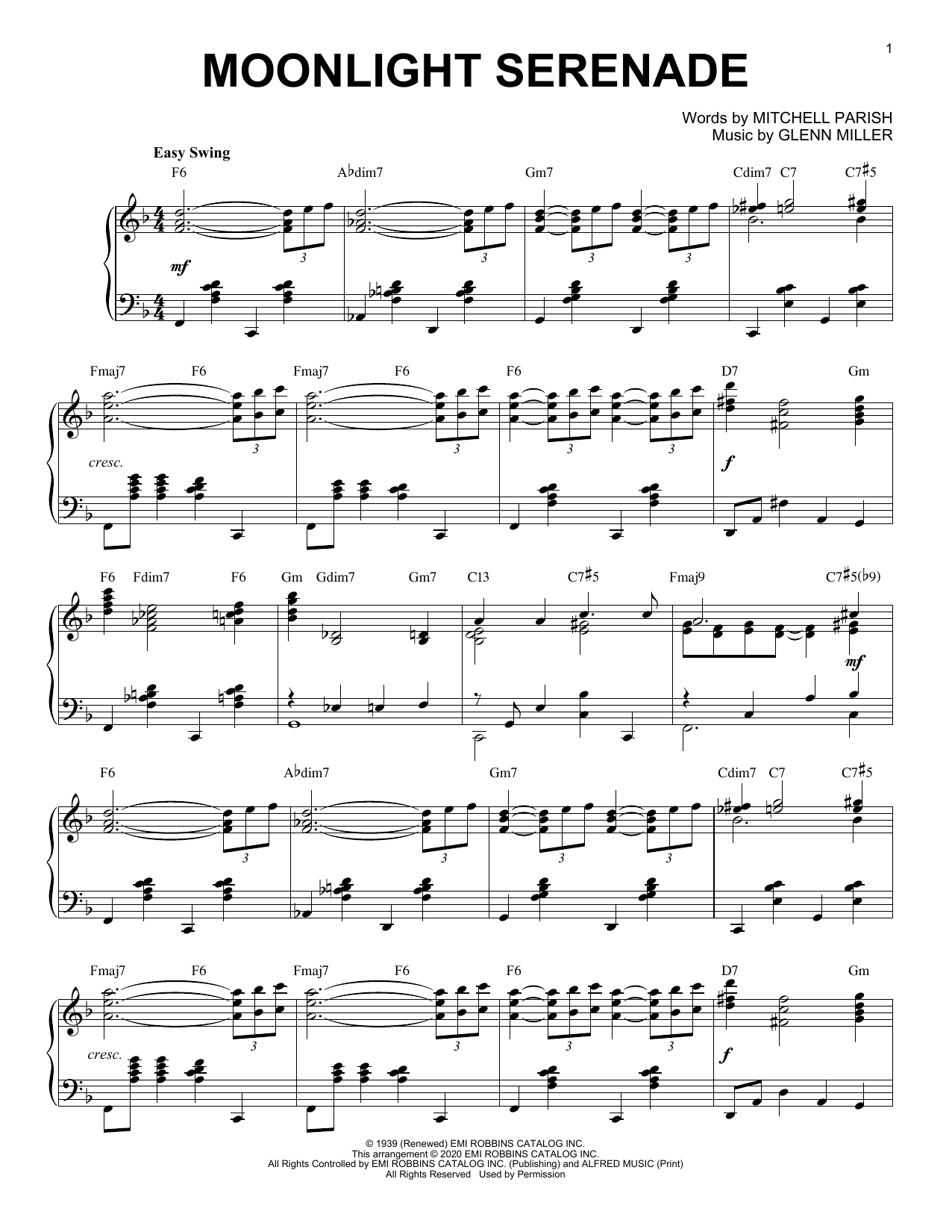 Download Mitchell Parish Moonlight Serenade [Jazz version] (arr. Sheet Music