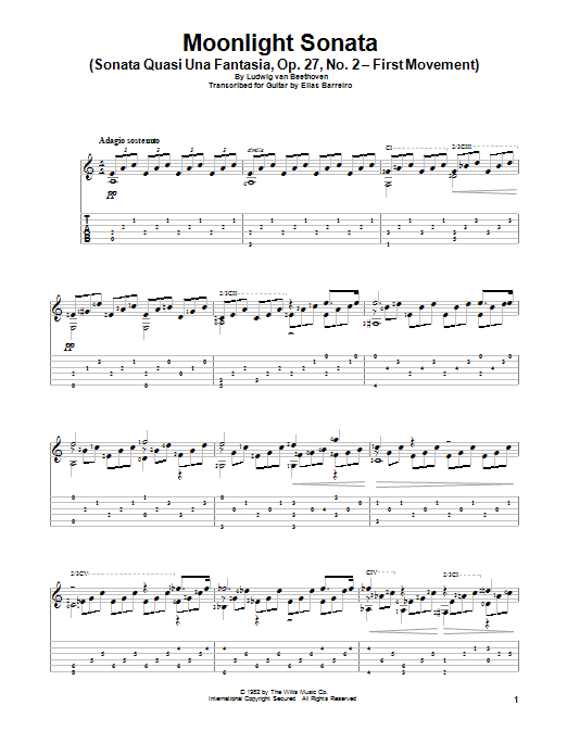 Download Elias Barreiro Moonlight Sonata (Sonata Quasi Una Fant Sheet Music