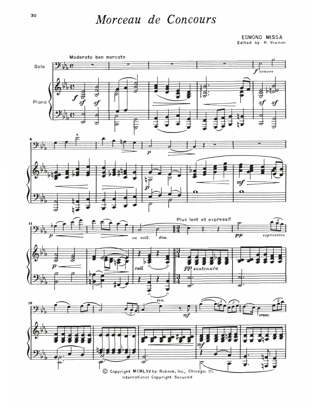 Download Edmond Missa Morceau De Concours Sheet Music