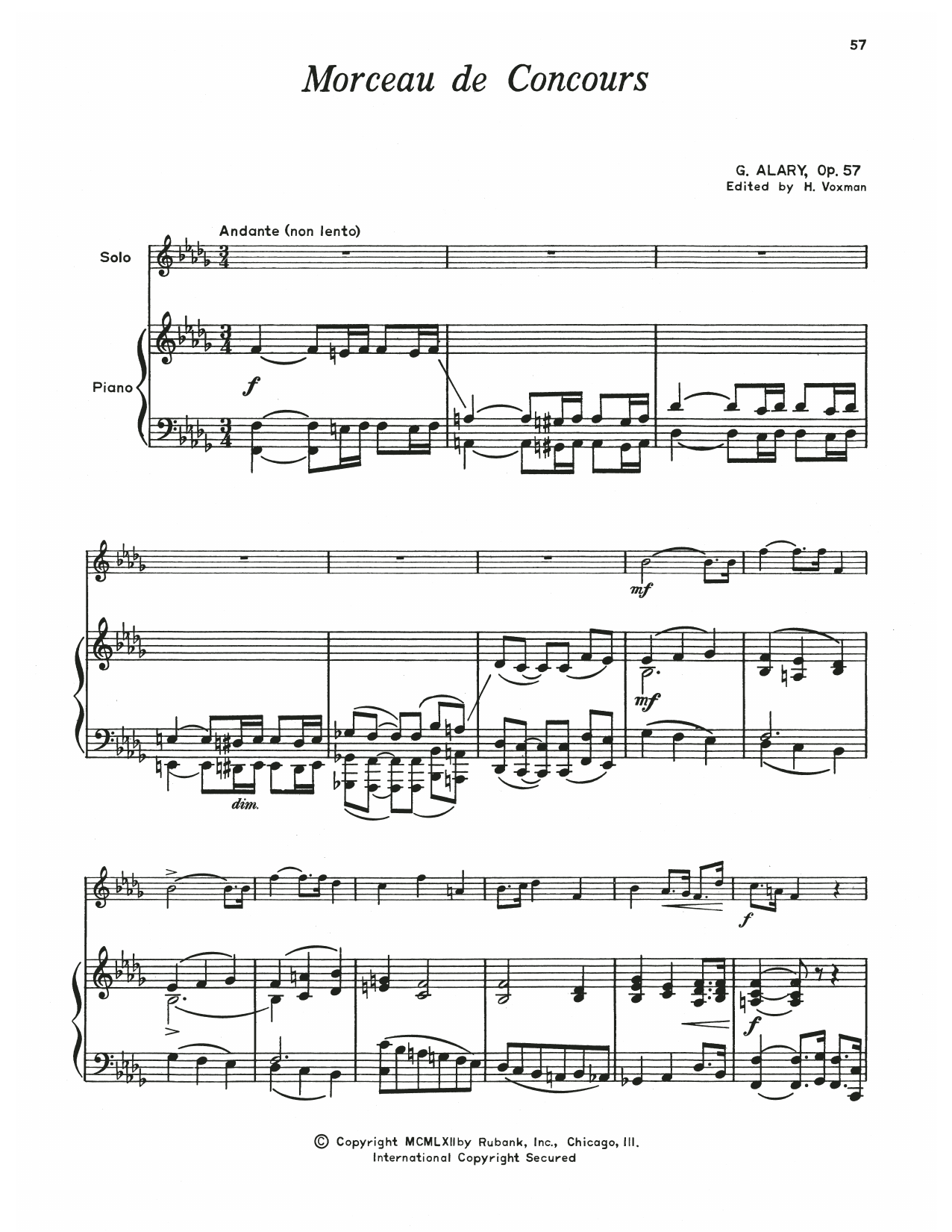 Download Georges Alary Morceau De Concours Sheet Music