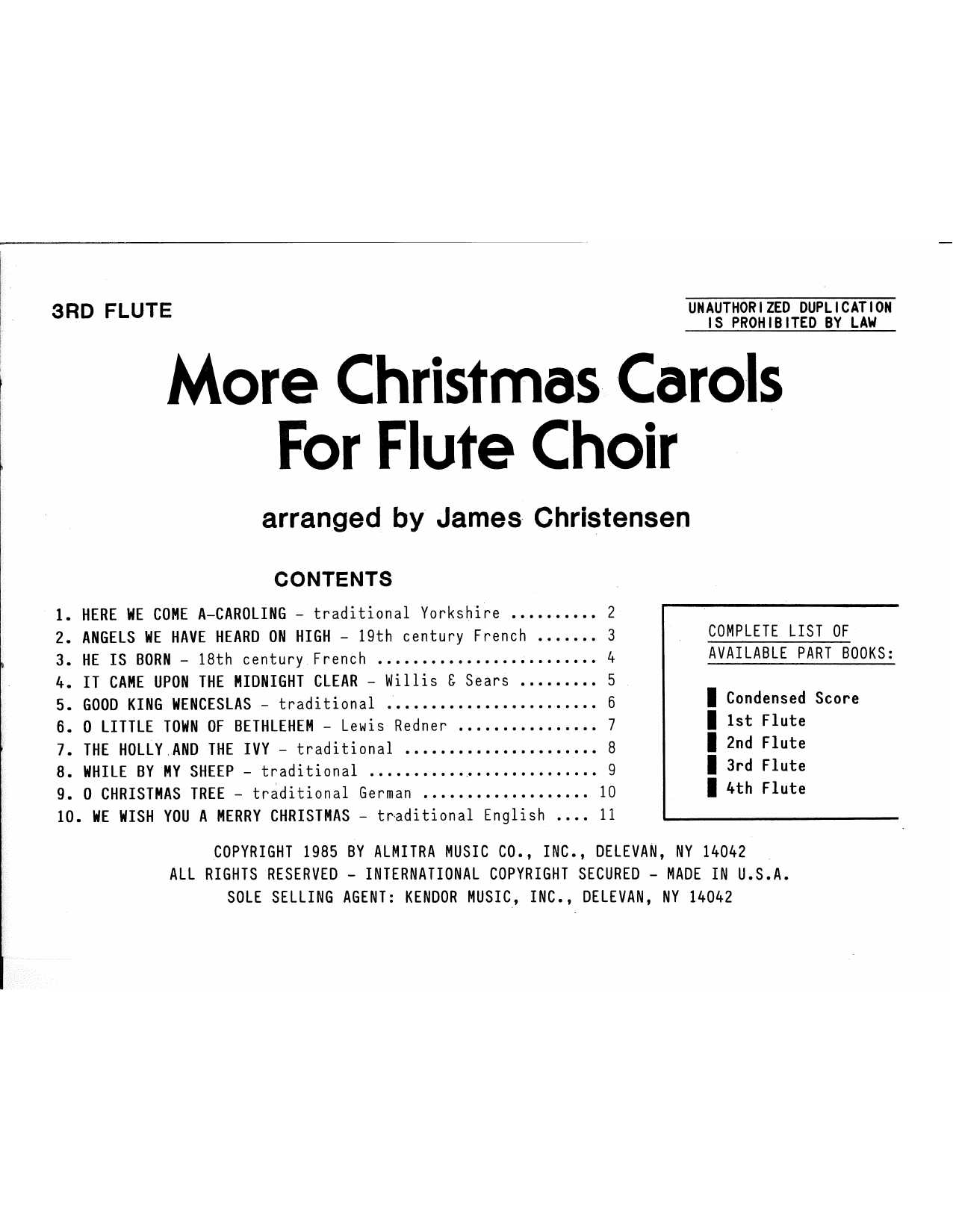 Download Various More Christmas Carols For Flute Choir ( Sheet Music
