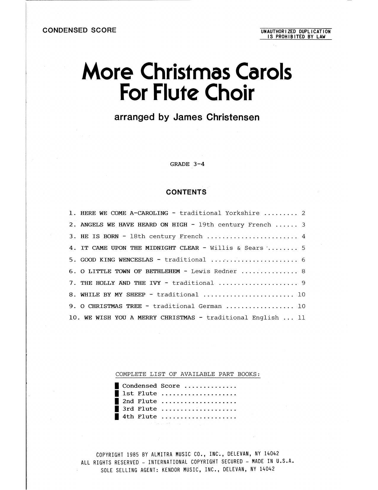 Download Various More Christmas Carols For Flute Choir ( Sheet Music