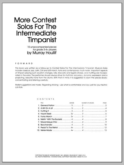 Download Houllif More Contest Solos For The Intermediate Sheet Music