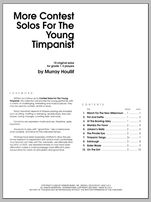 Download Houllif More Contest Solos For The Young Timpan Sheet Music