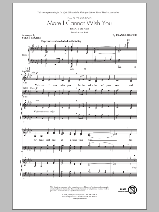 Download Steve Zegree More I Cannot Wish You Sheet Music