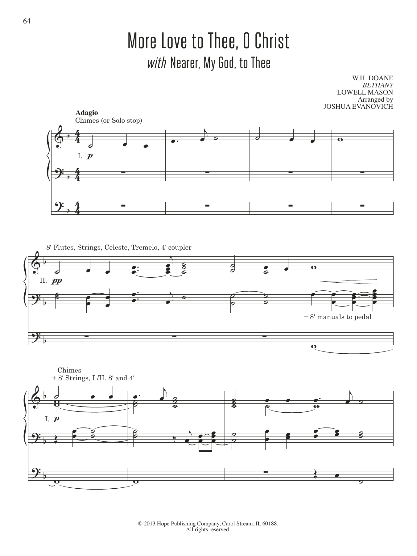 Download Joshua Evanovich More Love to Thee, O Christ with Nearer Sheet Music