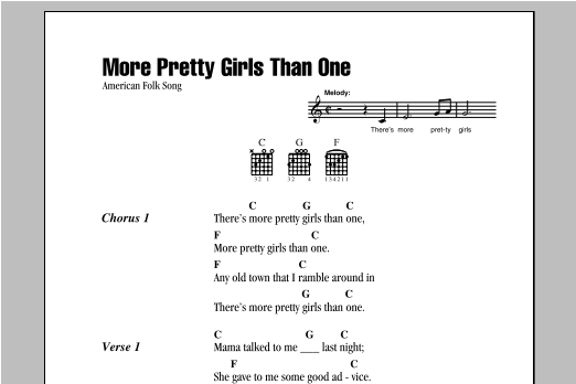 Download Traditional American Folksong More Pretty Girls Than One Sheet Music