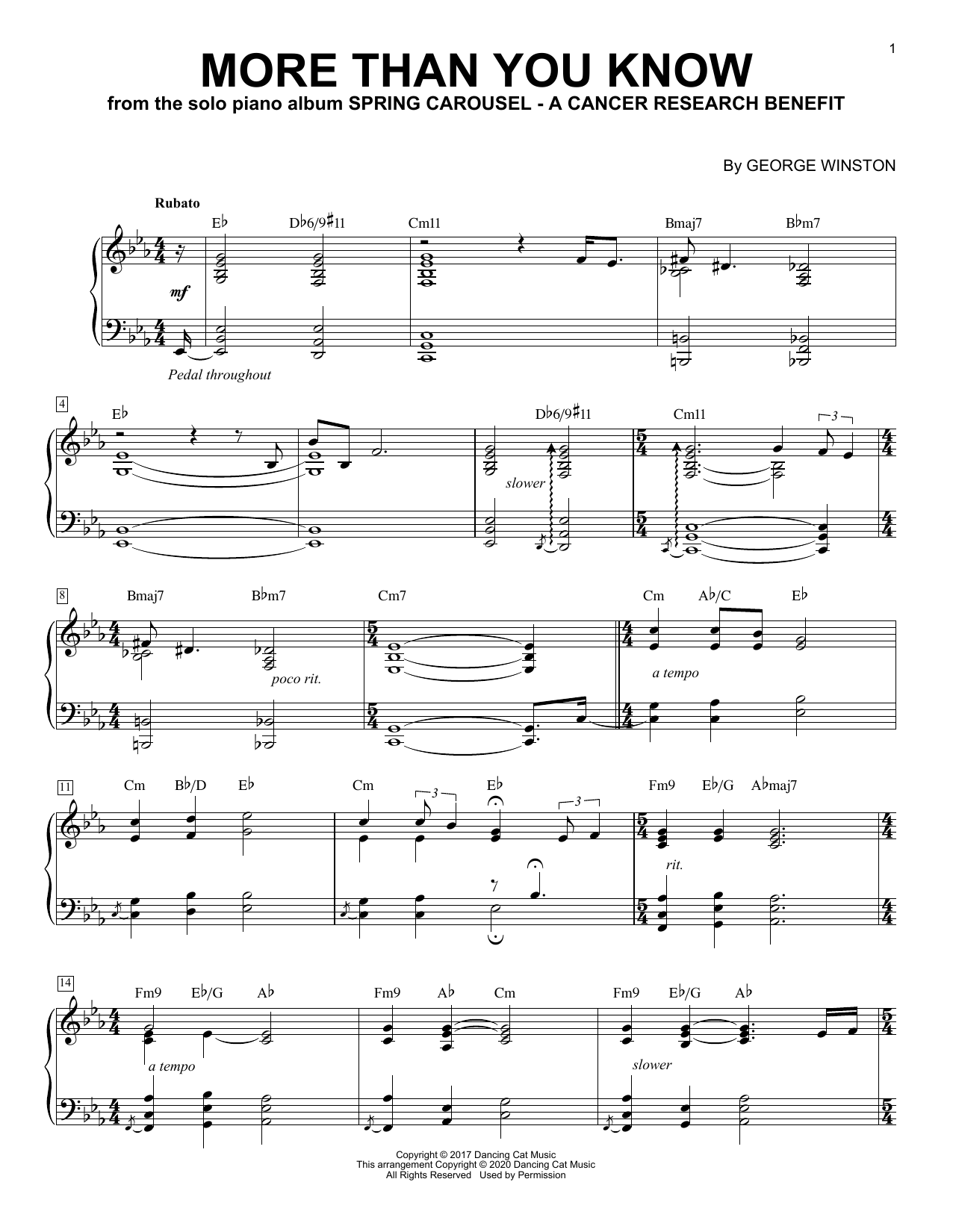 Download George Winston More Than You Know Sheet Music