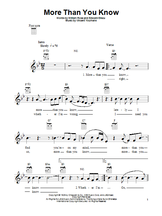Download William Rose More Than You Know Sheet Music