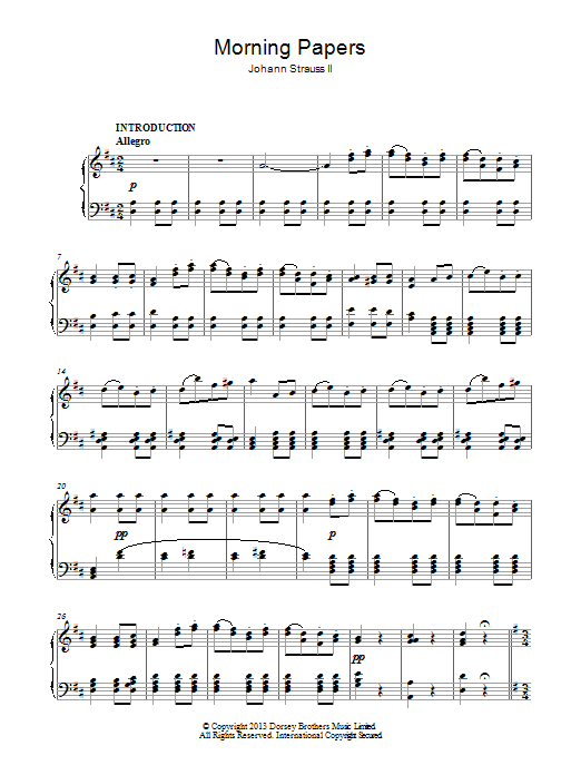 Download Johann Strauss II Morning Papers Sheet Music